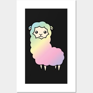 Rainbow llama Posters and Art